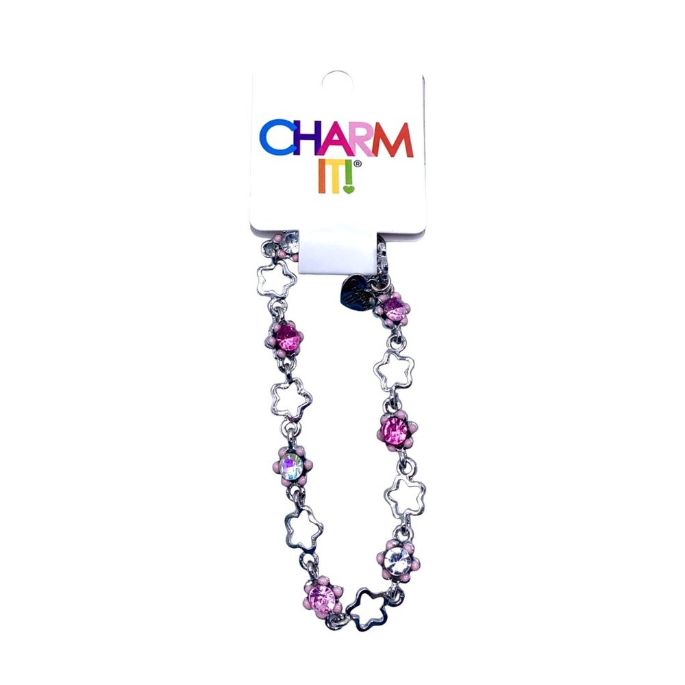 Charm-It Charm Bracelet Choice of Pink Silver Tone Suite Life NOS